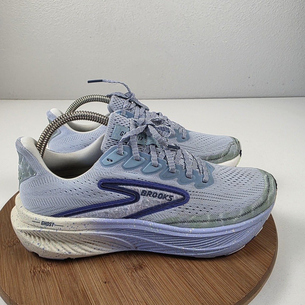 Brooks Ghost 17 Shoes Mens Size 8.5 Blue Mesh Running Sneakers 1104421D412 - Picture 7 of 16